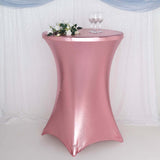 32inch Dia Premium Metallic Rose Gold Spandex Highboy Cocktail Table Cover