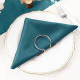 5 Pack | Peacock Teal Seamless Cloth Dinner Napkins, Reusable Linen | 20x20inch