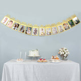 12 Month Milestone 1st Birthday Party Photo Backdrop Hanging Banner, Baby Photo Garland Banner