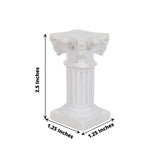 6 Pack | Antique 2.5inch White Roman Column Pillar Pedestal Candle Holders