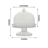 12 Pack 3" Clear Fillable Mini Pedestal Cake Stand Favor Boxes, Candy Treat Gift Boxes With Dome Lid