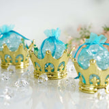 12 Pack | Gold Fillable Mini Crown Party Favor Candy Treat Containers - 3Inch