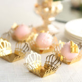 50 Pack Mini Metallic Gold Crown Cupcake Tray Wrappers, 4inch Truffle Cup Dessert Liners