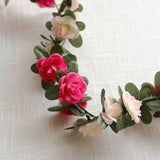 2 Pack 8ft Blush Fuchsia Artificial Silk Flower Garland Rose Vines