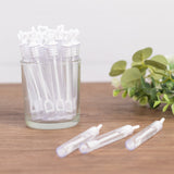 48 Pack White Heart Chemistry Tube Bubbles Bridal Wedding Shower Favor - 4inch