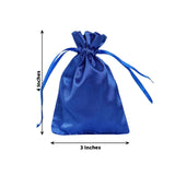 12 Pack | 3inches Royal Blue Satin Drawstring Wedding Party Favor Gift Bags