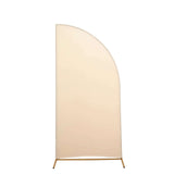 6ft Matte Beige Spandex Half Moon Chiara Backdrop Stand Cover, Custom Fitted Wedding Arch Cover