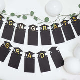 Black & Gold Congrats Grad Paper Photo Backdrop Hanging Garland Banner