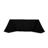 Black Cotton Blend Rectangular Tablecloth Seamless 90x132inch for 6 Foot Table