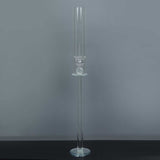 2 Pack | 26inch Tall Clear Crystal Glass Hurricane Taper Candle Holders