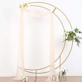 7.5ft Gold Metal Half Crescent Moon Wedding Arbor Frame, Curved Design Arch Flower Balloon Stand