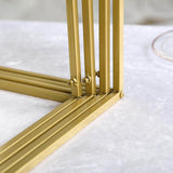 Set of 4 | Matte Gold Metal Frame Flower Stand, Wedding Column Centerpieces - 16/24/32/40