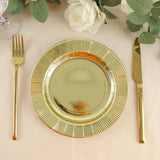 25 Pack | Gold Sunray 8inch Dessert Appetizer Paper Plates, Disposable Party Plates