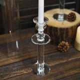 2 Pack | 18inch Tall Clear Crystal Glass Hurricane Taper Candle Holders