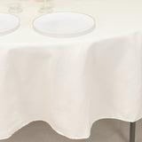 Ivory Seamless Cotton Blend Round Tablecloth - 90inch