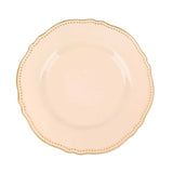 10 Pack | 10inch Nude / Gold Scalloped Rim Disposable Dinner Plates#whtbkgd