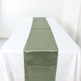 12inch x 108inch Eucalyptus Sage Green Seamless Satin Table Runner