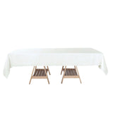 60"x102" White Rectangular Tablecloth, Linen Table Cloth With Slubby Textured, Wrinkle Resistant