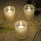 12 Pack | 2.5inch Frosted Glass Votive Candle Holder Set Tealight Holders