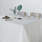 90x156 inch White Rectangular Tablecloth, Linen Table Cloth With Slubby Textured, Wrinkle Resistant