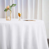 132Inch White Seamless Polyester Round Tablecloth