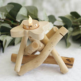 8" Tall | Driftwood Candle Holder | Natural Wooden Candle Holder With Butterfly Top