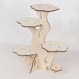 5-Tier Natural Laser Cut Wooden Tree Tower Cupcake Dessert Stand