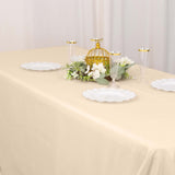 90x156inch Beige Seamless Premium Polyester Rectangular Tablecloth - 220GSM