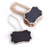 10 Pack | 2x3inch Mini Wooden Hanging Chalkboard Signs With Twine String and Chalk