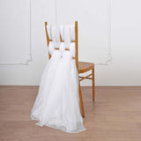 5 Pack | 22x78 inches White DIY Premium Designer Chiffon Chair Sashes