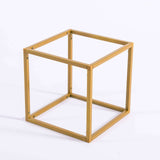 2 Pack | 8inch Square Gold Metal Frame Wedding Flower Stands, Geometric Centerpieces