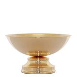 12inch Round Gold Metal Pedestal Flower Pot Floating Candle Bowl, Display Dish