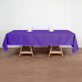 60"x102" Purple Polyester Rectangular Tablecloth