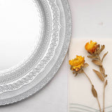 6 Pack | 13inch Silver Boho Lace Embossed Acrylic Plastic Charger Plates