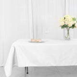 54"x96" White Polyester Linen Rectangle Tablecloth