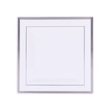 10 Pack - 7inch Silver Trim White Square Plastic Salad Dessert Plates