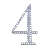 8 Inch Silver Decorative Rhinestone Number Stickers DIY Crafts - 4#whtbkgd