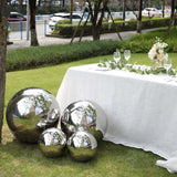 22inch Silver Stainless Steel Shiny Mirror Gazing Ball, Hollow Garden Globe Sphere