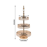 3-Tier Crystal Beaded Gold Metal Cupcake Stand Tower, 26inch Tall Cake Dessert Display Stand