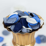 400 Pack | Matte Dusty Blue Mix Life-Like Flower Petals, Silk Rose Petal Round Table Confetti