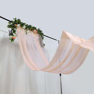 Enhance Your Decor with the Premium Blush Chiffon Curtain Panel