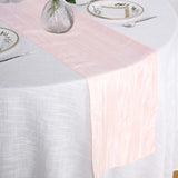 12inch x 108inch Accordion Crinkle Taffeta Table Runner, Elegant Linen Runner - Blush | Rose Gold