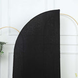 6ft Matte Black Spandex Half Moon Chiara Backdrop Stand Cover, Custom Fitted Wedding Arch Cover
