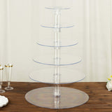 6-Tier Clear Round Acrylic Cupcake Tower Stand, Heavy Duty Cake Stand Dessert Display Film Sheet