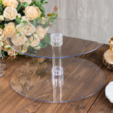 16inch Round 2-Tier Clear Acrylic Cake Stand Set & Cupcake Dessert Holder