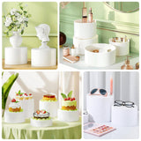 Set of 5 Acrylic Cake Stands Cylinder Design Round Clear - Display Risers for Events