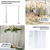 40inch Tall Clear Acrylic Rectangular Flower Frame Table Display Stand