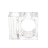 4 Pack | Clear Acrylic Square Napkin Ring Bud Vases, 2-in-1 Flower Napkin Holders