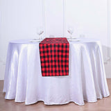 Buffalo Plaid Table Runner | Black / Red | Gingham Polyester Checkered Table Runner