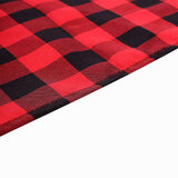 Buffalo Plaid Tablecloth | 90x156 Rectangular | Black/Red | Checkered Polyester Linen Tablecloth